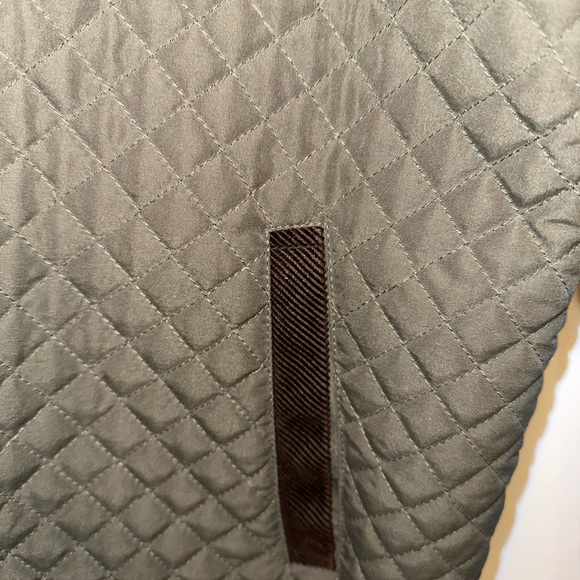 Charter Club Olive Green Quilted w/Brown Corduroy-trim Jacket Petite - Picture 8 of 9